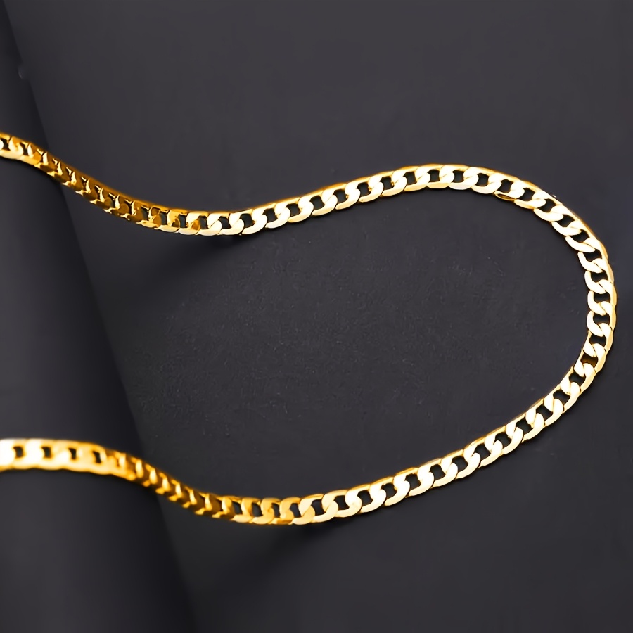 925 Silver Hip hop 5mm Golden Cuban Chain Necklace 18k plated